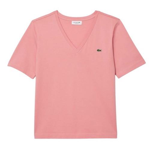 Lacoste Womens/Ladies Cotton V Neck Relaxed Fit T-Shirt