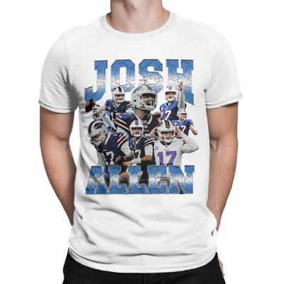 Vintage Josh Allen TShirts for Men Round Collar Pure Cotton T Shirts Short Sleeve Tees Birthday Present Clothing
