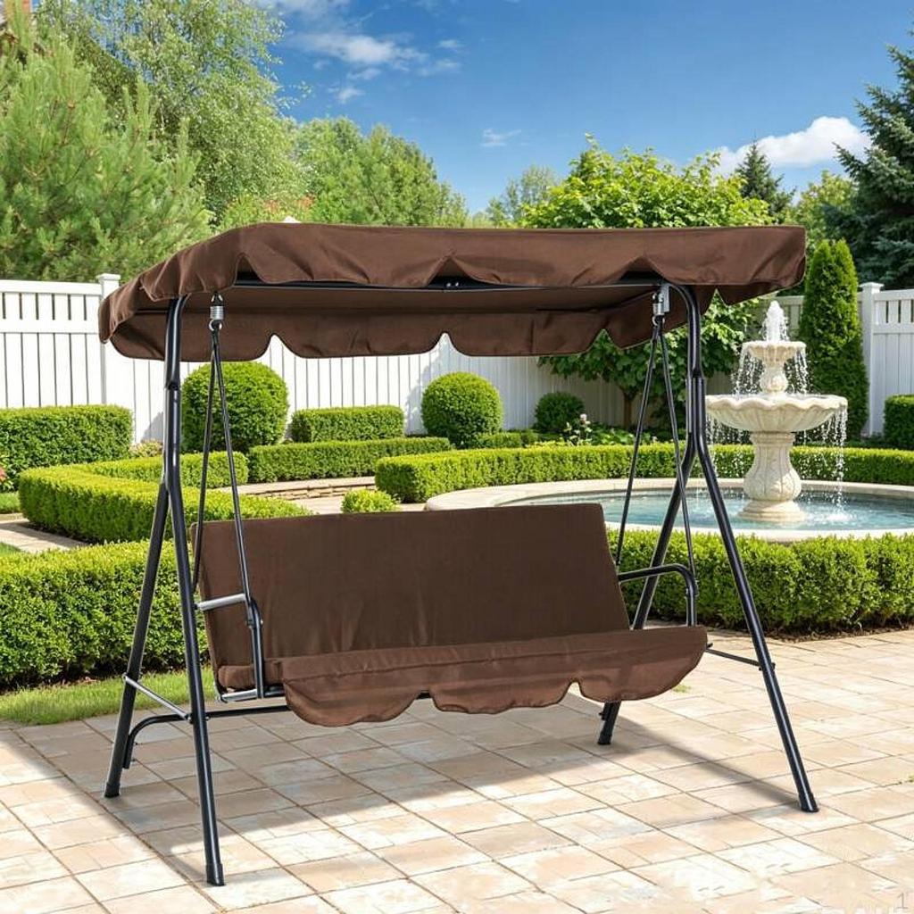2x Swing Cover Set Bench Canopy Top for Outdoor Patio Courtyard