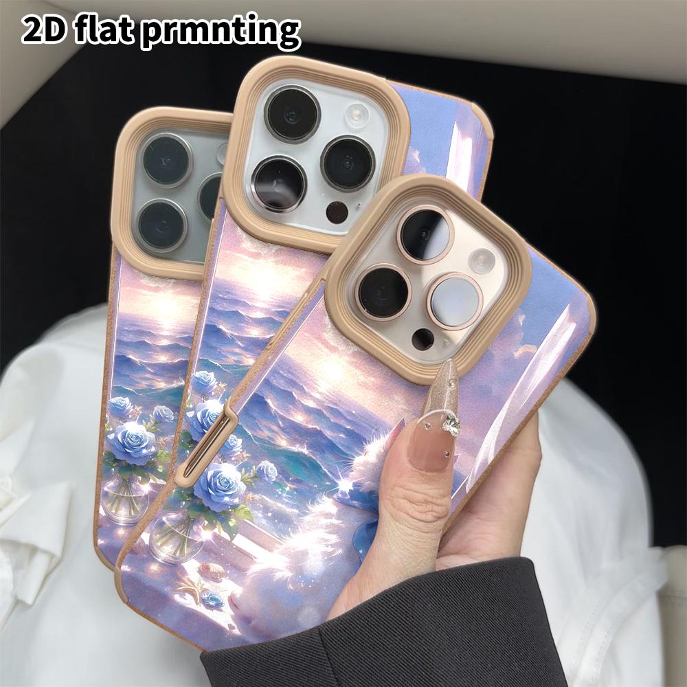 Phone Case: 2D Flat Lambskin Suitable for iPhone 18, 17, 16, 15, 14, 13 Pro Protective Case, White Long-haired Cat, Christmas and Halloween Gift