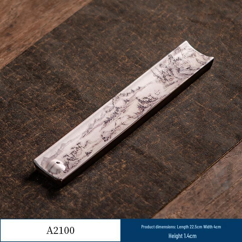 Guochao River & Mountain Ceramic Incense Holder - Retro Incense Stick Tray for Indoor Use