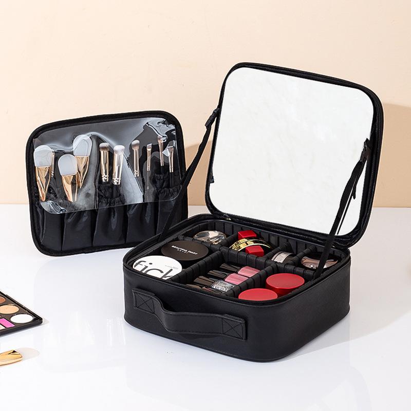 Portable LED Makeup Case with Large Mirror and Handle