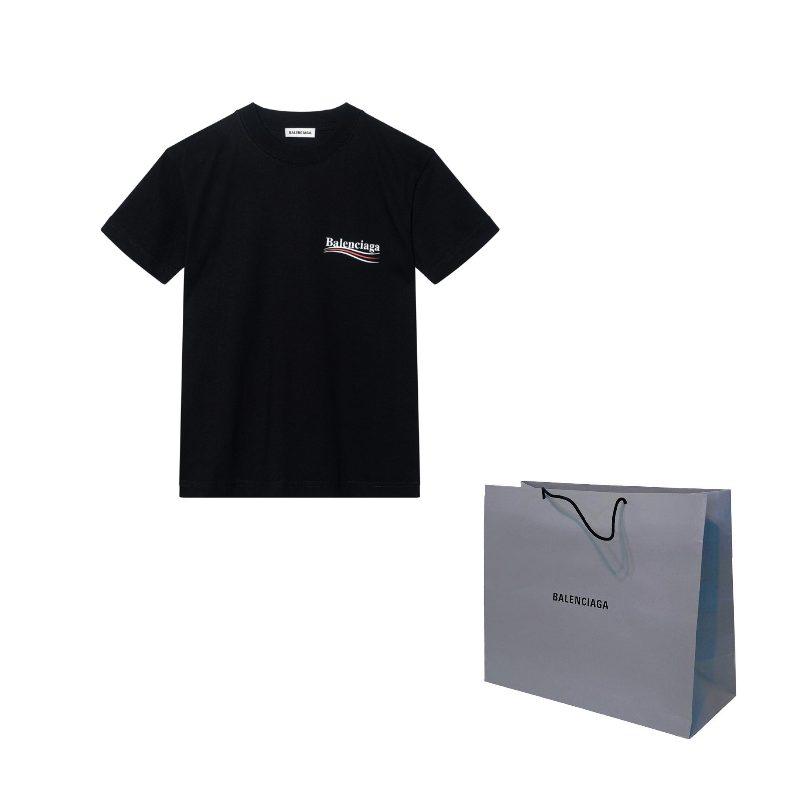 Balenciaga Women's Political Campaign Small Fit T Shirt Black 612964TIV521070