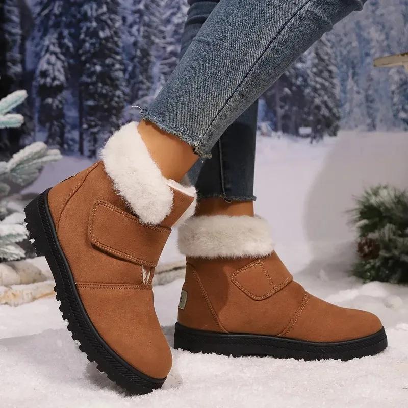 Fashion 2024 New Thickened Round Toe Short Boots Casual Warm Shoes Women's Flat Anti-skid Shoes for Women