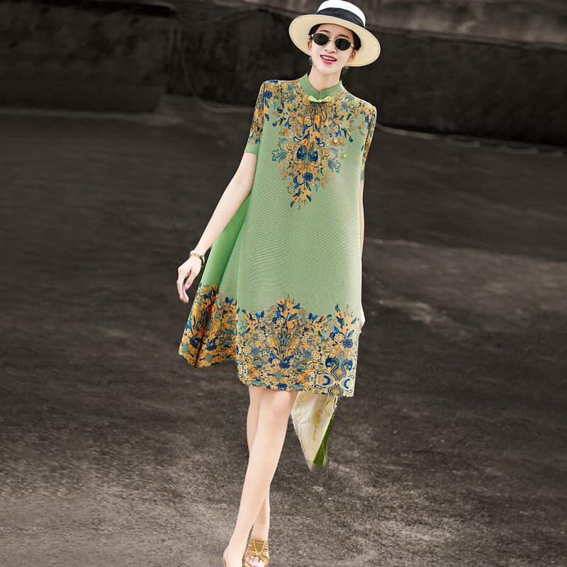 Lansere 2026 Sommer Neues Chinesisches Stil Gedrucktes Cheongsam Midi-Kleid