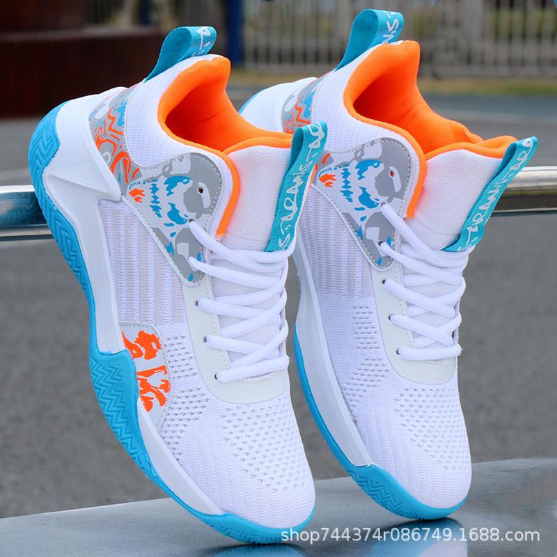 Basketball shoes spring and autumn breathable mesh shoes sports shoes high-top non-slip soft-soled running shoes