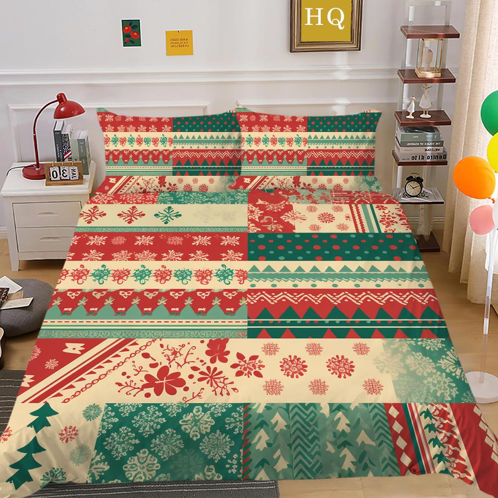 Christmas Printed Duvet Cover Set Microfiber Full Size Home Textiles Lovely Fashion Children Bedroom Decor