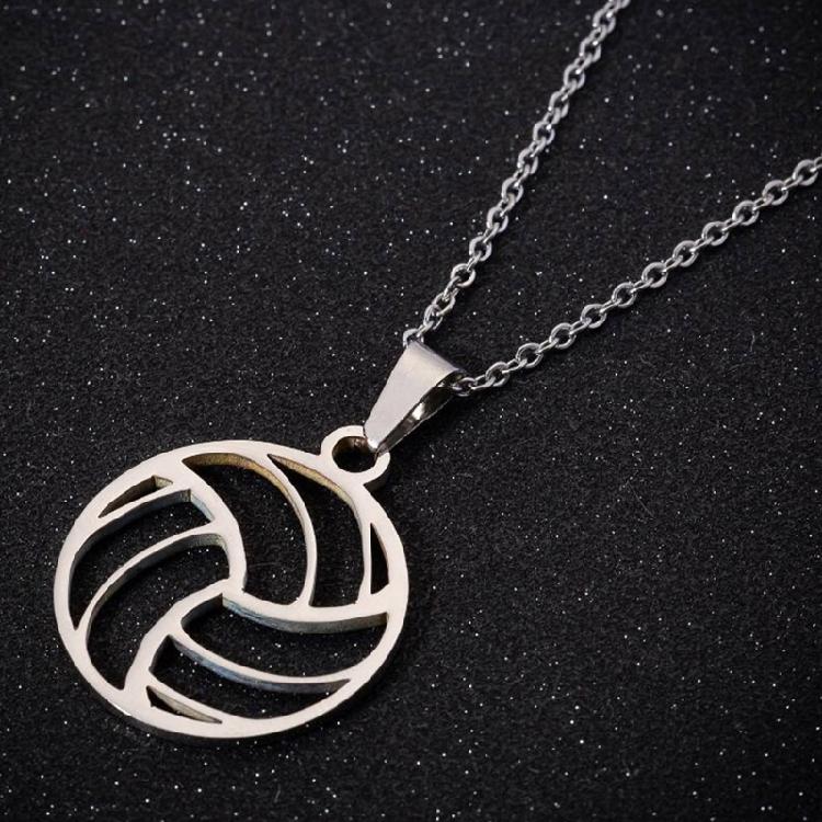 Elegant Stainless Steel Volleyball Jewelry Gift  Adjustable Neckchain Comfortable Corrosion Resistant Necklace