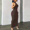 Women's Sexy Bodycon Tank Dress Basic Sleeveless Long Maxi Dresses Party Club Beach Sun Dresses