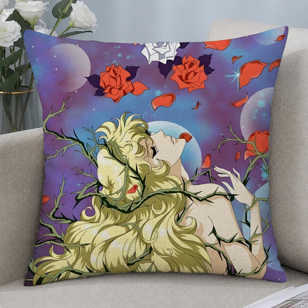 Anime The Rose of Versailles Lady Oscar Cushion Cover Cushion Covers Natural Linen Breathable Sofa Bedroom Decor Pillowcase