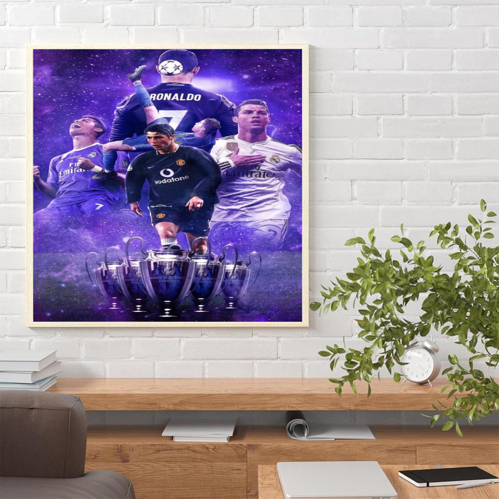 Cristiano Ronaldo Diamond Painting Round Diamond Mosaic Rhinestones Diamond Embroidery Craft Kit Wall Decor Without Frame