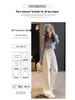 Spring 2025 Women's High-Waist Wide-Leg Jeans - Denim Blue, Slimming & Loose-Fitting, Floor-Length.