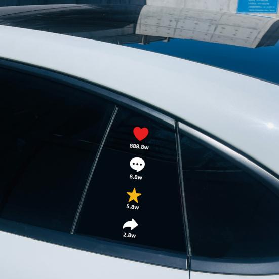 Car Stickers Personalized Waterproof Rear Window Decals Creative Social Media Design Easy to Apply And Remove No Residue Funny Traffic Meme Decor