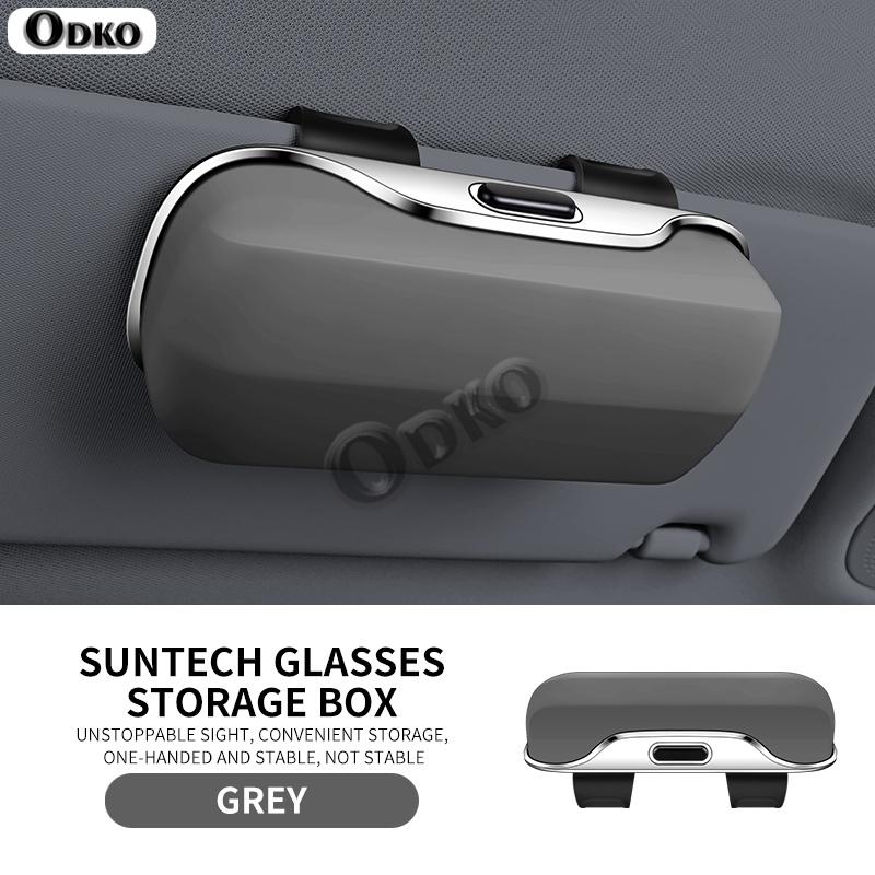 Press Switch Car Sun Visor Glasses Box for Renault Captur Koleos Kadjar Arkana Megane Dacia Duster Clio Sunglasses Storage Case