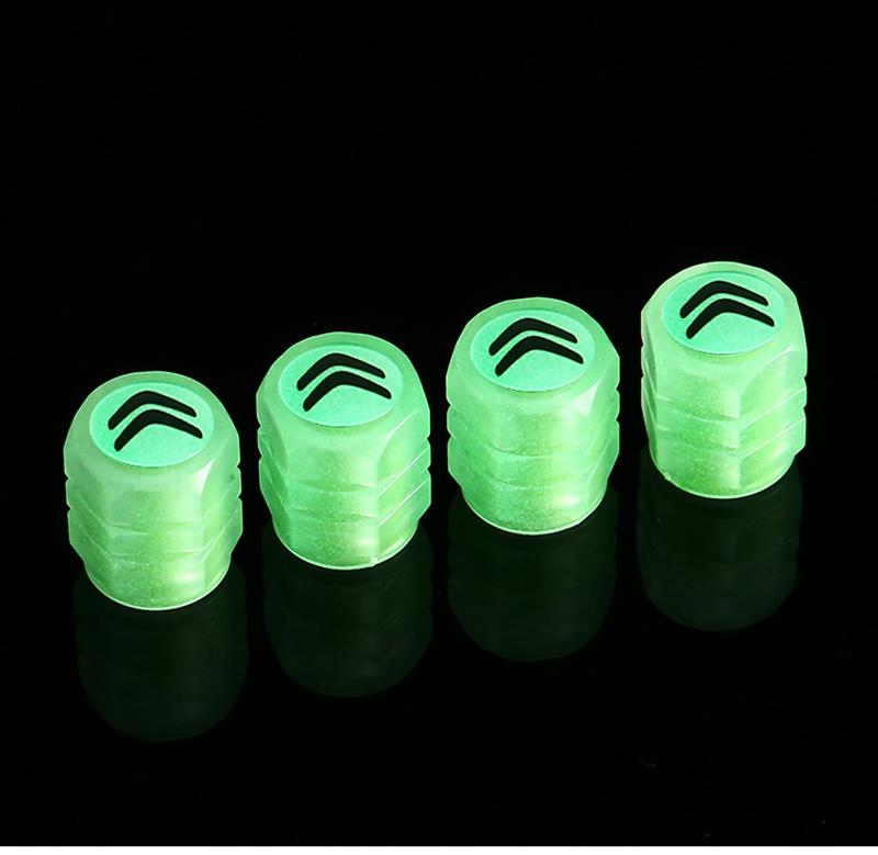 4Pcs Luminous Stem Caps Cover Tire Valve Nozzles Car Accessories For Citroen C8 DS3 C6 C3 Vts C4 Saxo C4L C5 C2 C1 Xsara C3-XR