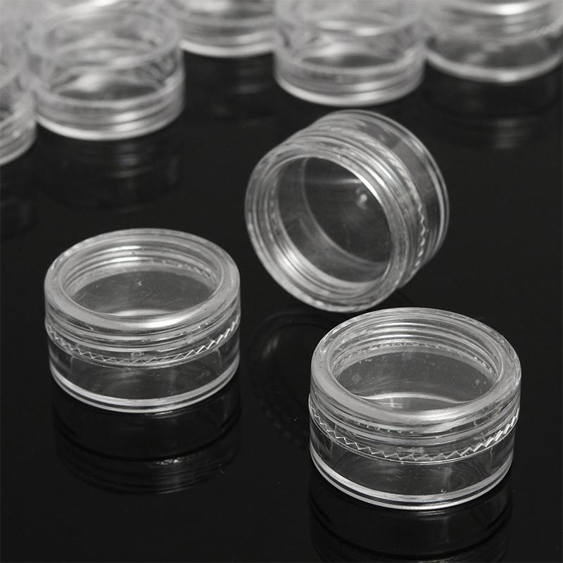 50 Stück klare Cremetiegel Mini-Kosmetikflaschen Behälter transparenter Topf für Nägel
