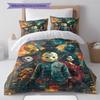 Horror Killer Pattern Bedding Quilt Set Quilt Cover Pillowcase Home Decoration Gift (1 * Duvet Cover + 2 * Pillowcase, Without Core)