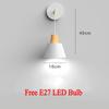 Modern Indoor LED Wall Lamp Black White Gray Bedroom Bedside Wall Light Aisle Corridor Single Head Wall Lamp Luminaire Sconce