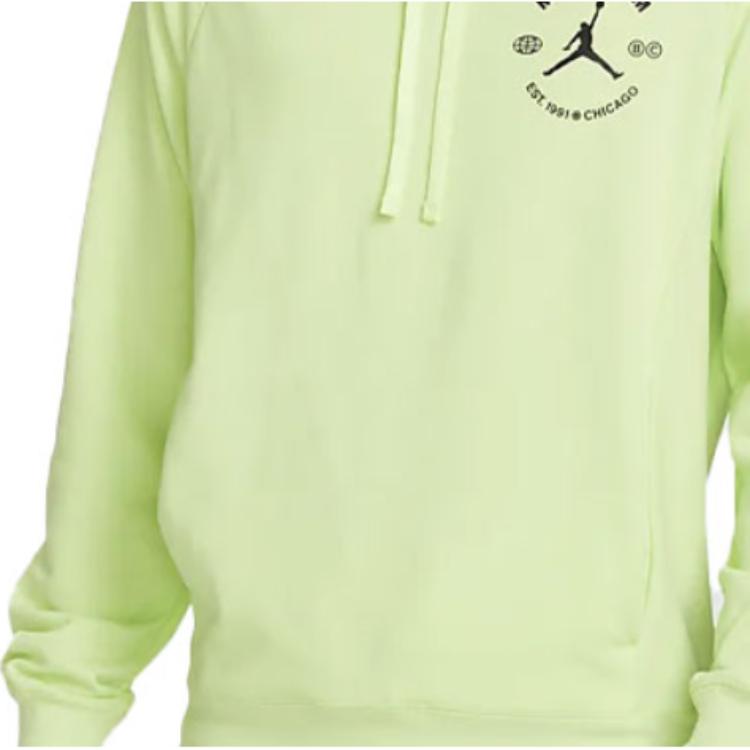 Jordan Solid Color Hoodie with Logo Print & Drawstring Men Tops Light-Lemon DV1291-383