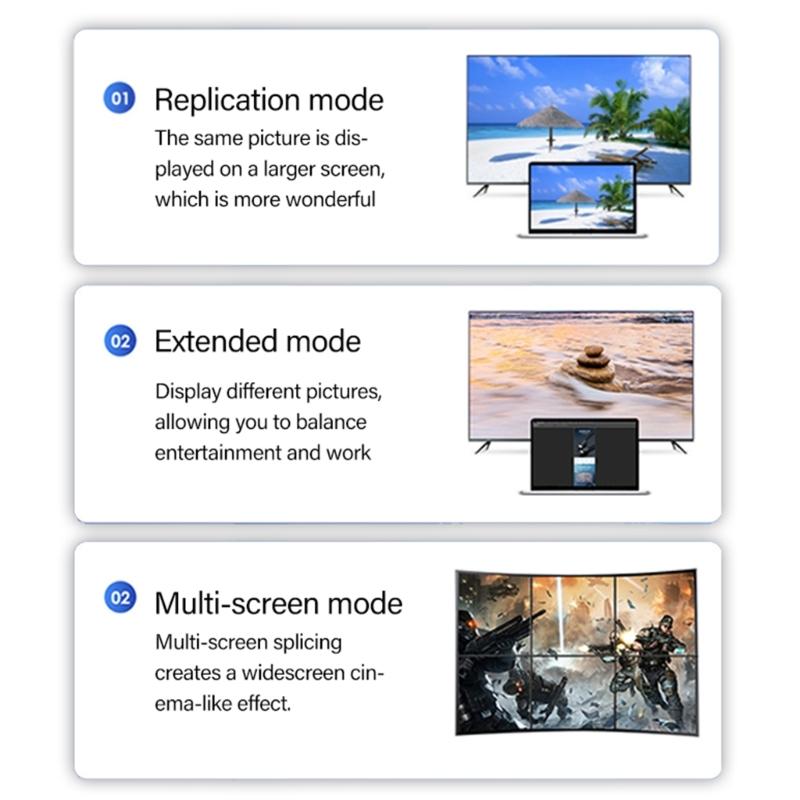 60Hz DP to HDTV Port Active Adapter Cord Wire for Laptops Monitors TVs Stable Signal Transmission