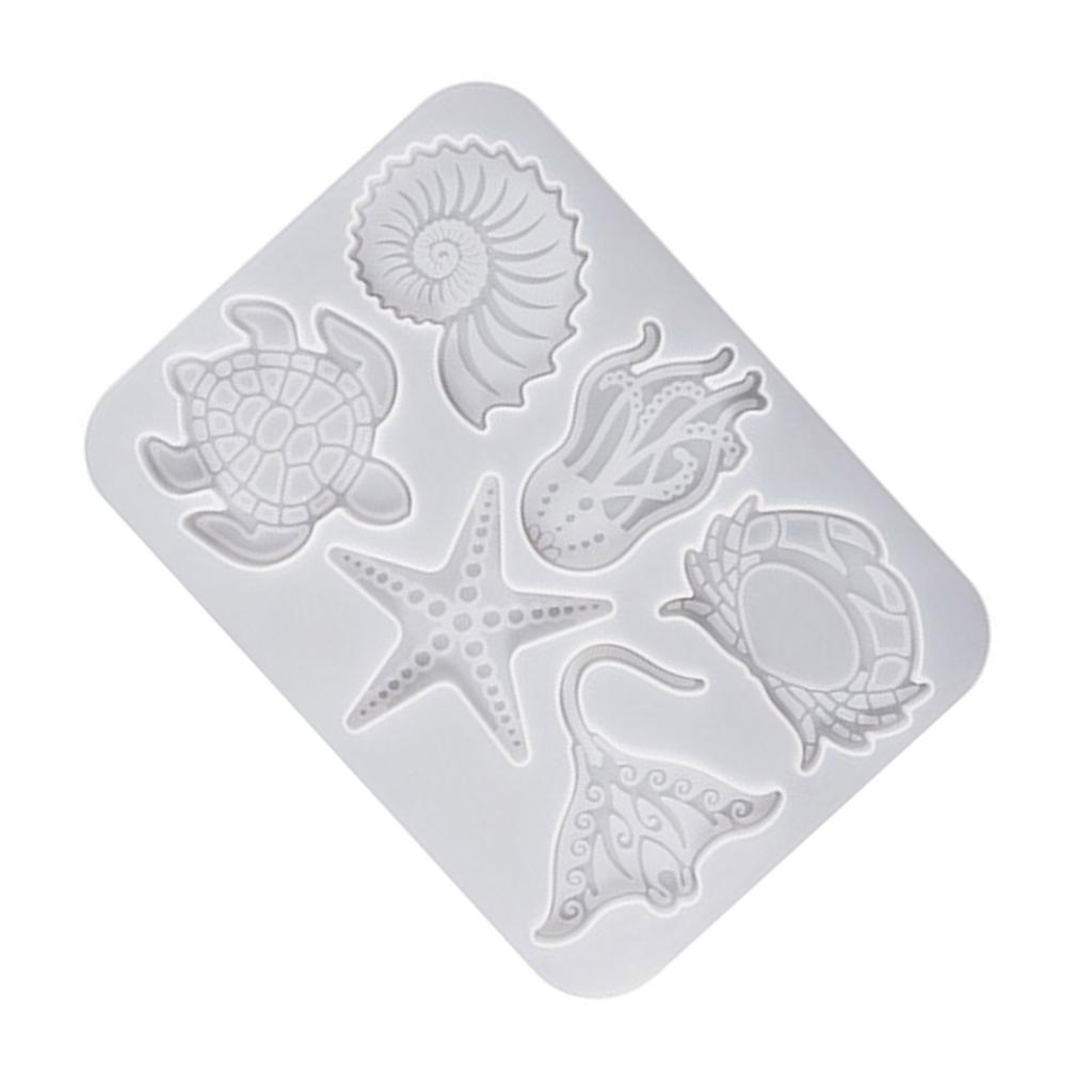 Silicone Pendant Mold Crafts Molds Marine Animal Shaped Keychain Moulds Silicone Material Gift for DIY Hand Making Lover