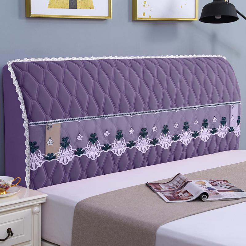 Solid Color Simple Elegant Headboard Cover Thickened Anti-collision Full Package Cloth Sleeve Universal Fit for Most Headboards