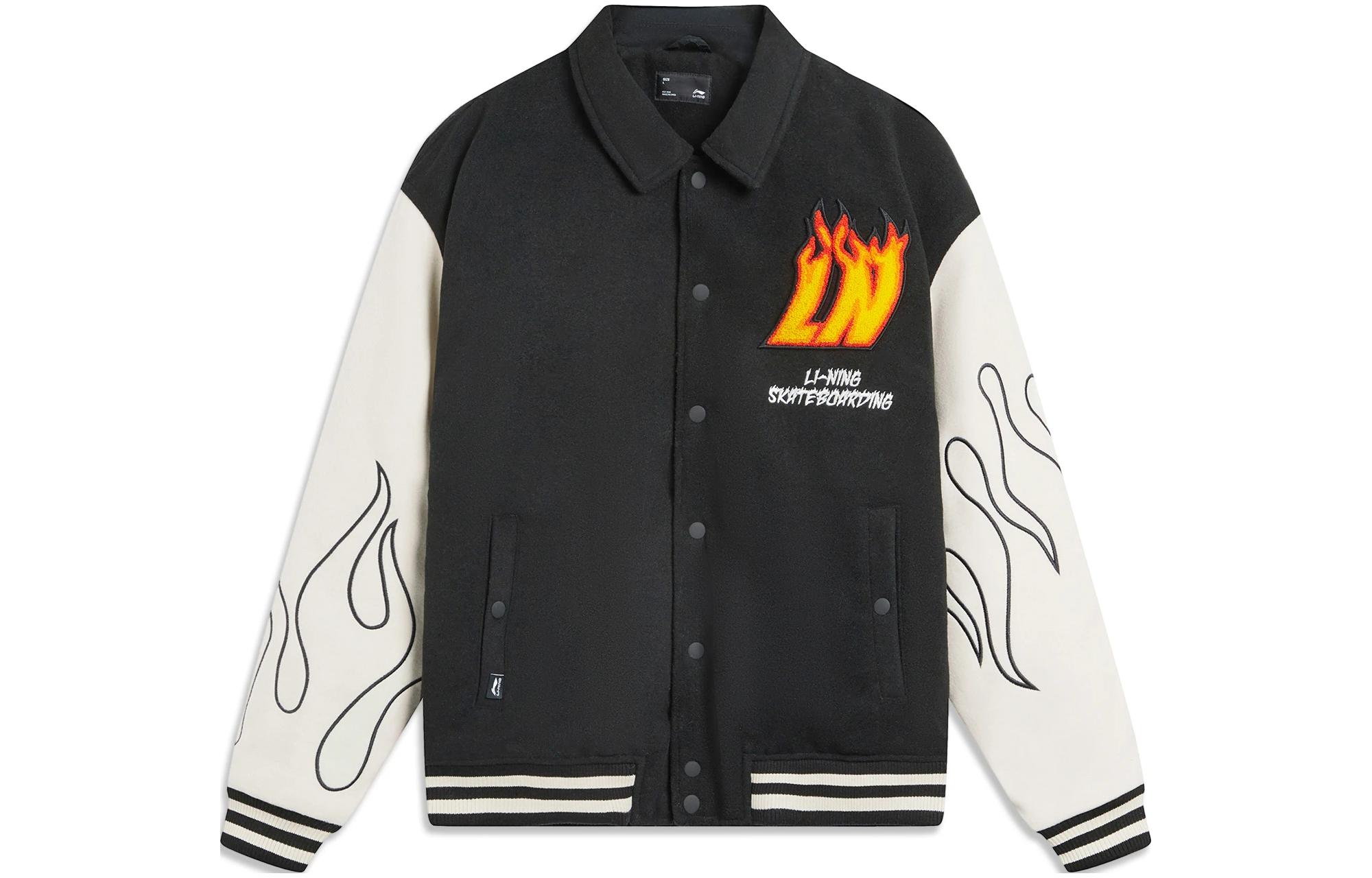 Li Ning Skateboard Jacket Men s Black Oat Gray AFDT697-2 M