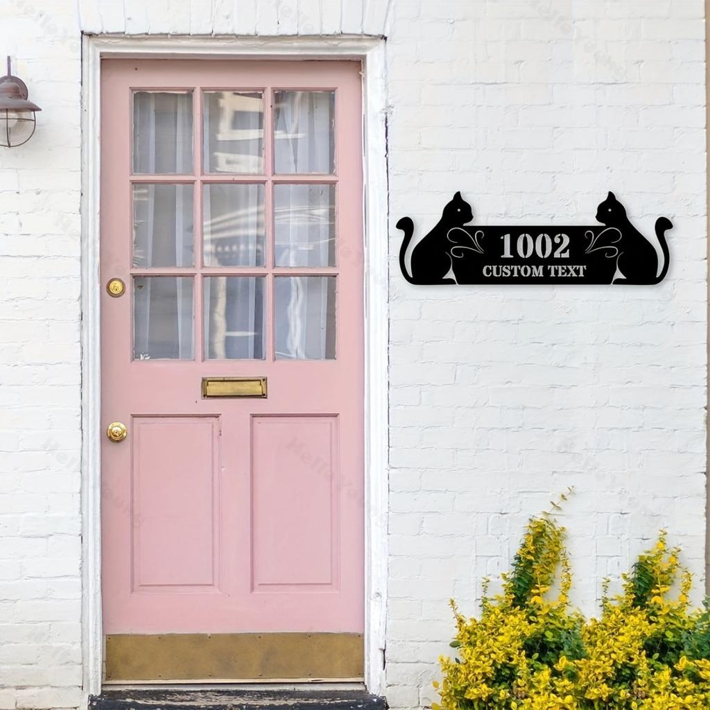 Personalisierter Metall-Katzen-Schild Bauernhaus-Stil Außenveranda-Dekor Heißer Verkauf