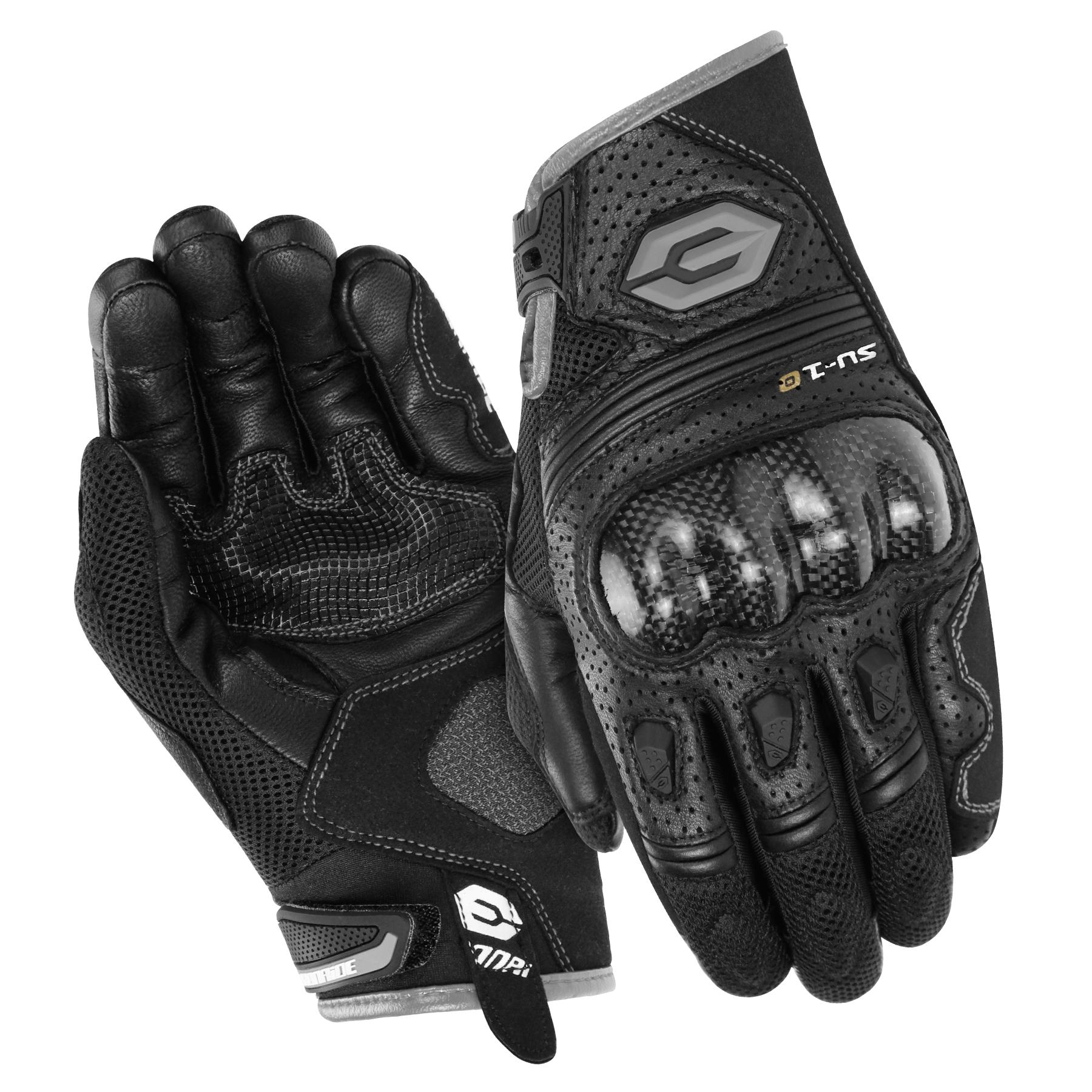 

Motorcycle Leather Gloves Carbon Fibre Four Seasons Waterproof Touch Screen Non-slip Motorbike Gloves Perforated Ventilate* XXL