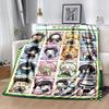 1pc Blanket Demon Slayer characters1 Print Design, Lightweight Blanket for Sofa, Bed- Soft &Warm, Gift for All Seasons like Christmas, Halloween