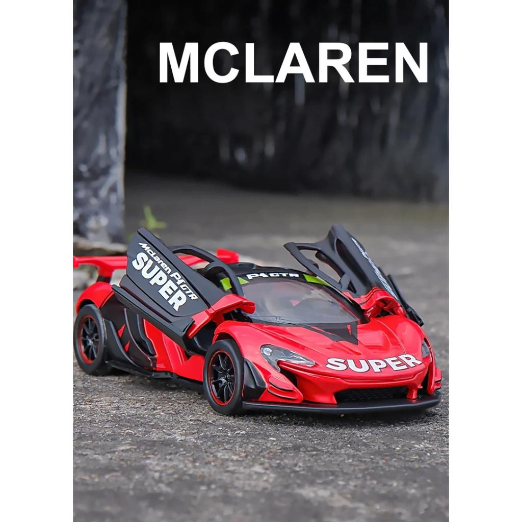 1/31 Mclaren P1 GTR Alloy Car Model Light & Sound Effect Diecast Car Toys for Boys Birthday Gift Toys Car Collection