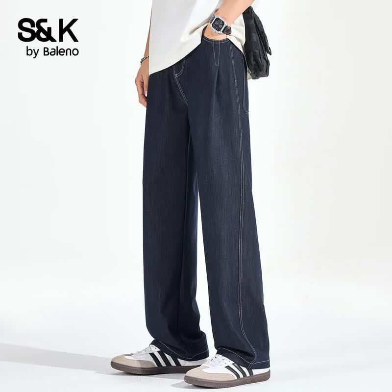Baleno Men s S&K Ice Silk Washed Loose Straight Jeans L