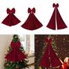 Christmas Red Big Bow Decor Velvet Large for Shower