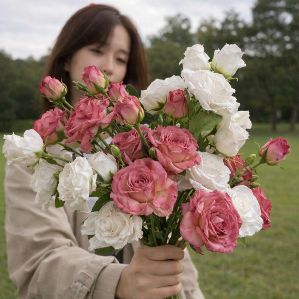 Fleurs de Rose Artificielles à 3 Têtes Bord Brûlé Bouquet de Pivoines Artificielles Rose Simulation Soie Cadeau Festif