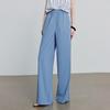 Chuyu Women's Pleated Lace Patchwork Wide-Leg Casual Pants