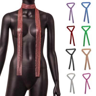 Metallischer Schal Pailletten Glitzer Dünner Langer Schal Nachtclub Party Glitzernder Damen Halsschmuck Halsaccessoire