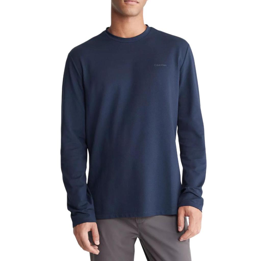Calvin Klein Solid Color Simple Comfortable Versatile Casual Long Sleeve T-Shirt Men Tops Navy-Blue 81CP225-410