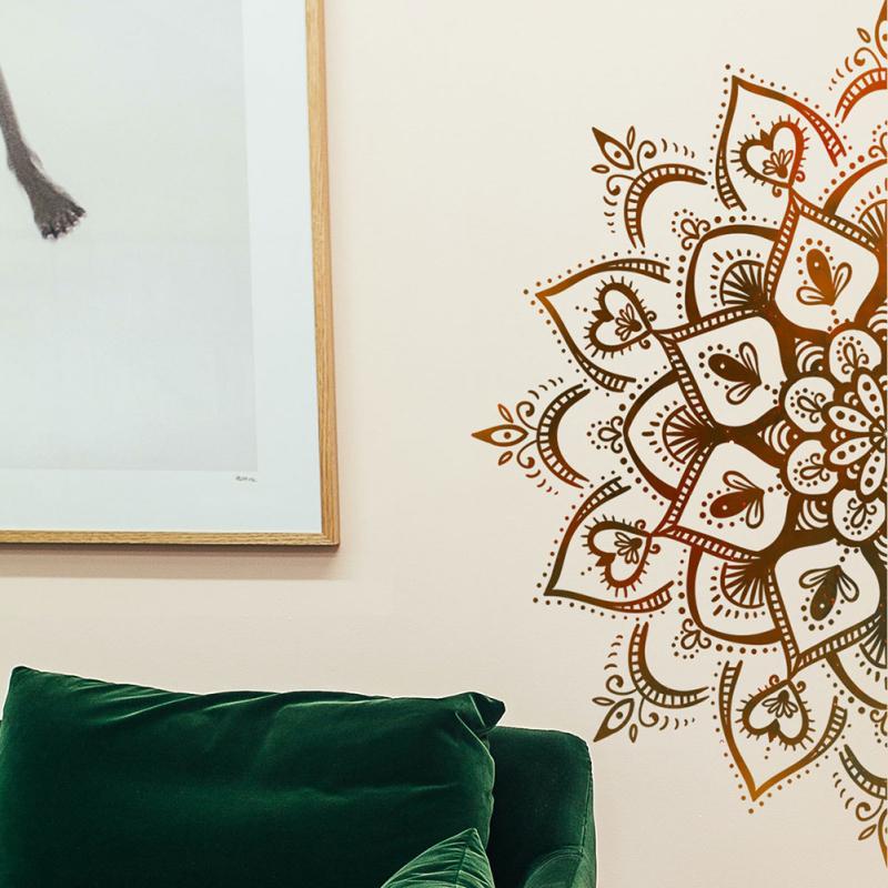 Lotus Wall Sticker Boho Mandala Flower Removable Wall Decals For Living Room Bedroom Tv Wall