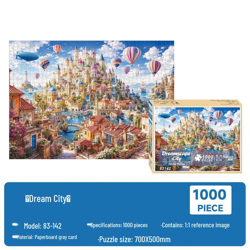 1000-Piece Famous Painting Landscape Jigsaw Puzzle for Adults - Decompression Toy