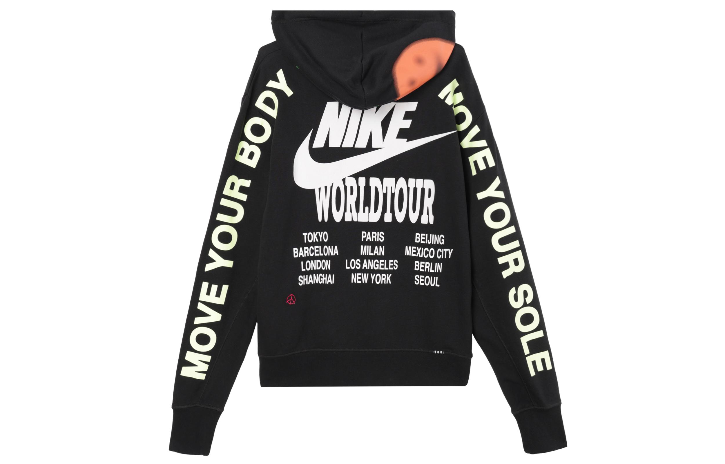 Nike Graffiti Print Hoodie Pullover Black