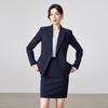 Teluoman Women's Dark Blue Blazer & Wide-Leg Pants Suit Set