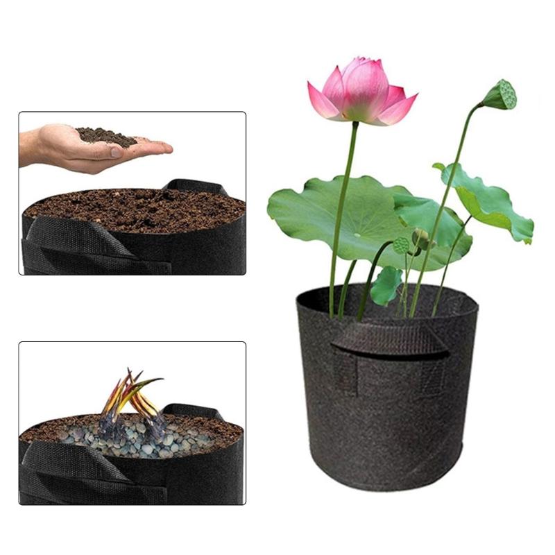 Pack of 8 Nonwoven Fabric Grow Bags with Handle Multipurpose Planter for Aquatic Vegetables Flowers Reusable Foldable