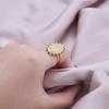 Fashion DIY Drip Oil Rhinestone Round Oval Water Droplets Blank Settings Open Adjustable Stainless Steel Ring For Women Men Gift