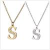 My Shape A-Z Letters Necklaces Girls Initials Alphabet Gold Color Chains Stainless Steel Rhinestone Name Pendant Choker Jewelry