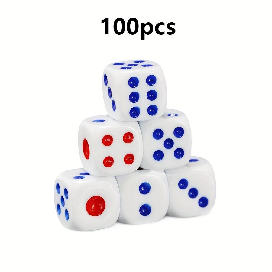 20/40/100pcs Classics Rounded Dice 10mm D6 Blue Red Dice for Bars KTV Puzzle Entertainment Dice Board Games Poker Game JXB
