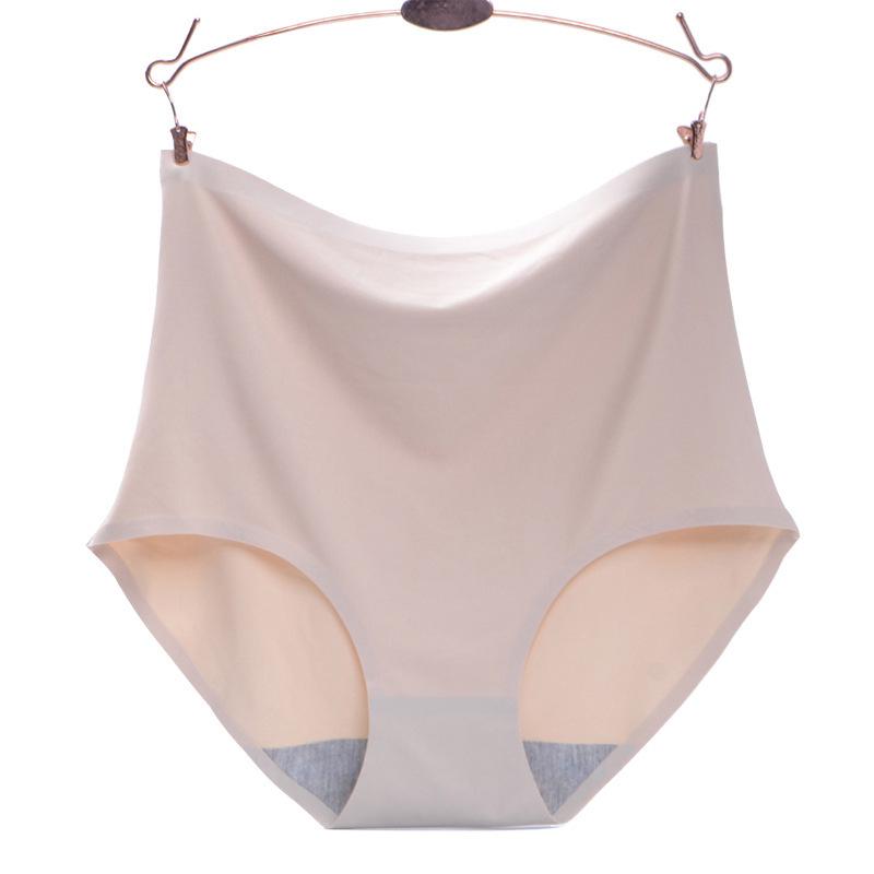 Plus-size Seamless High-waist Women's Ice Silk Briefs