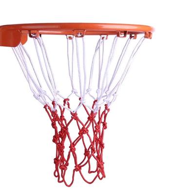 Durable Slam Dunk Basketball Net: High-Quality, Thickened Polyester Nylon In Classic Red, White, Blue Colors.