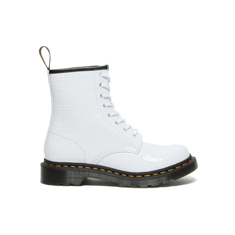 Dr. Martens 1460 Fashion Patent Crocodile Embossed Short Boots Women boots White 26855100