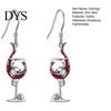 Halloween Jewelry Accessories 1 Pair Funny Wine Glass Skull Earrings, Gothic Skeleton Dark Fun Festival Gifts Dangle Drop Statement for Women, Holiday