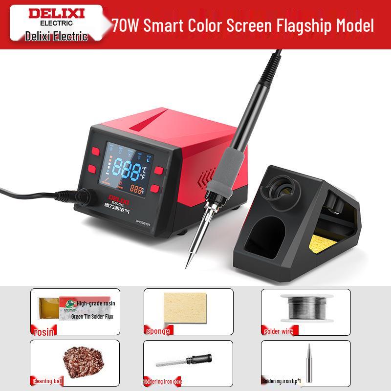 Delixi 936 Adjustable Soldering Station: High-Power, Constant Temperature Soldering Iron for Household Repair & Welding.